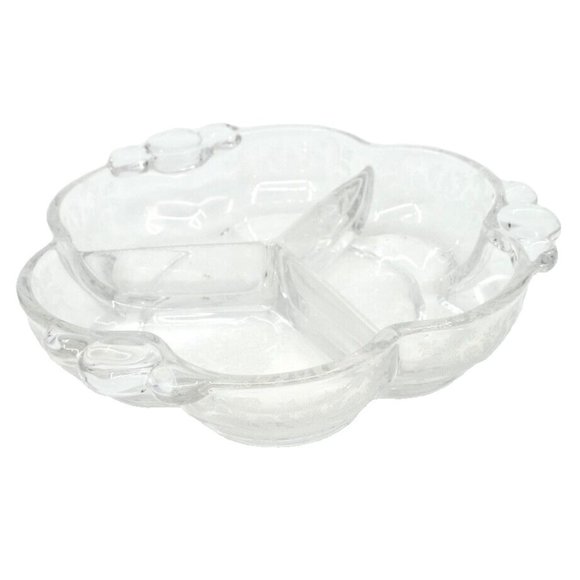 VINTAGE Duncan Miller ETCHED GLASS 3 COMPARTMENT RELISH or CANDY DISH - Picture 4 of 5